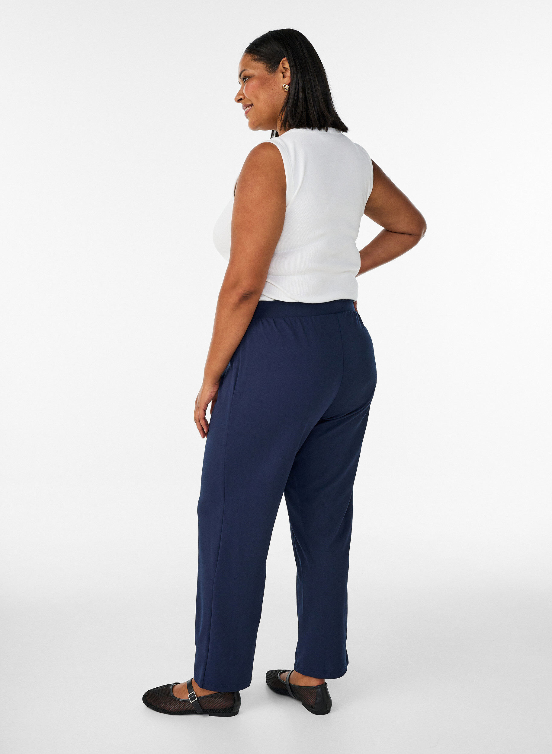 Zizzifashion Straight fit trousers, Blue, Model image number 2