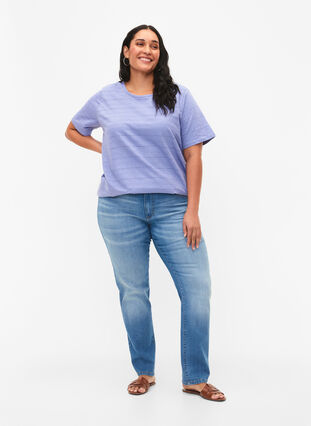 Short-sleeved cotton t-shirt, Lavender Violet, Model image number 2