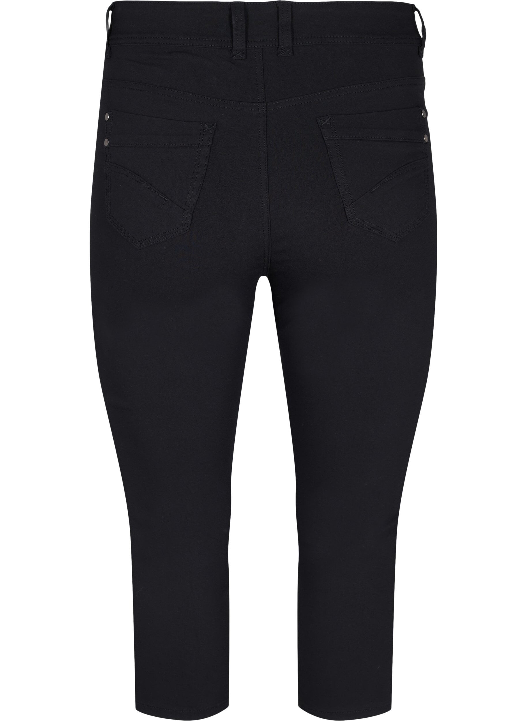 Zizzifashion Close-fitting capri trousers in viscose mix, Black, Packshot image number 1