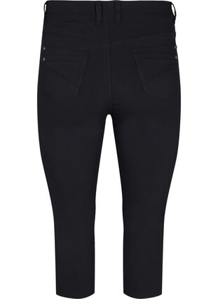 Close-fitting capri trousers in viscose mix, Black, Packshot image number 1