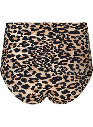 High-waisted bikini bottoms with floral print, Leopard Print, Packshot image number 1