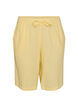 Loose cotton muslin shorts with a high waist, Yellow, Packshot image number 0