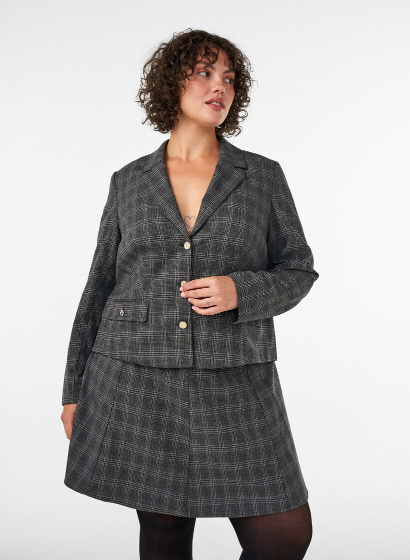 Short A-line skirt, Dark Grey, Model