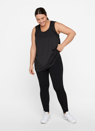 Exercise top with mesh, Black, Model image number 2