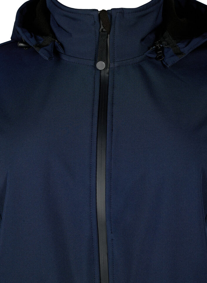 Softshell jacket with detachable hood, Blue, Packshot image number 2