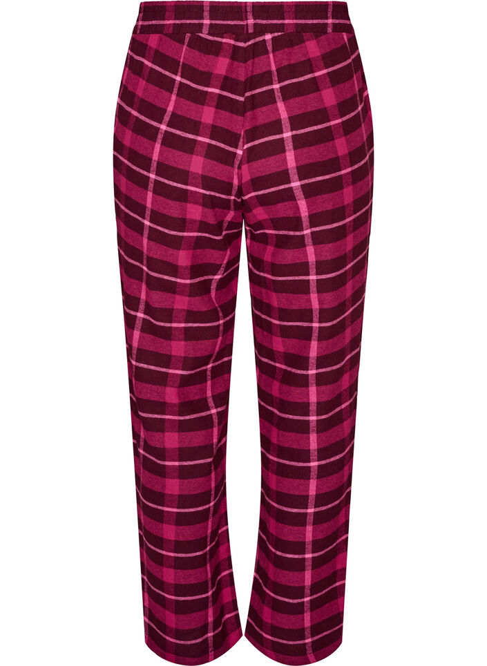 Checked cotton pyjama bottoms, Red, Packshot image number 1