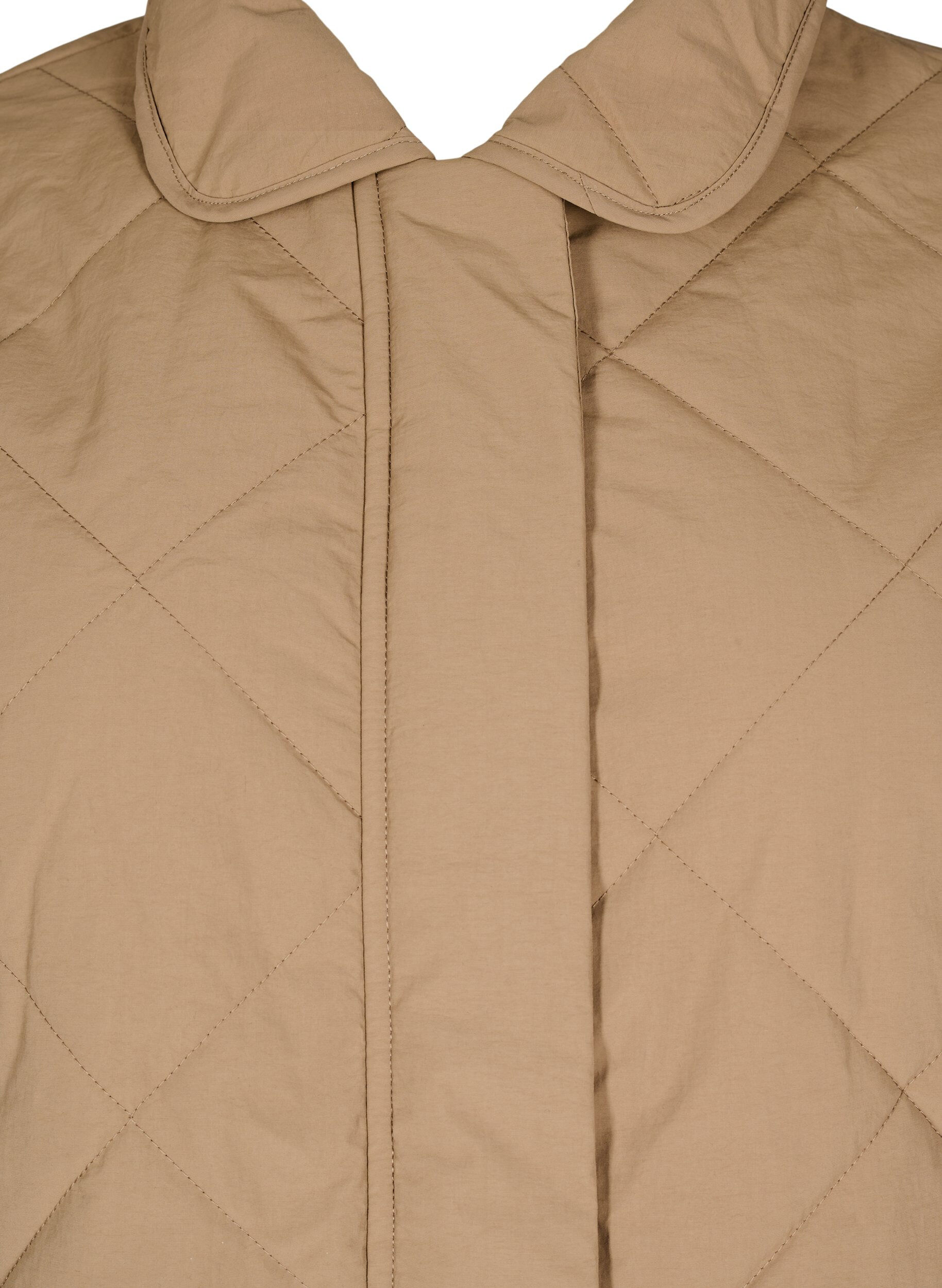 Zizzifashion Quilted jacket with collar and pockets, Brown, Packshot image number 2