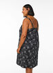 Knee-length strap dress in organic cotton, Black, Model image number 2