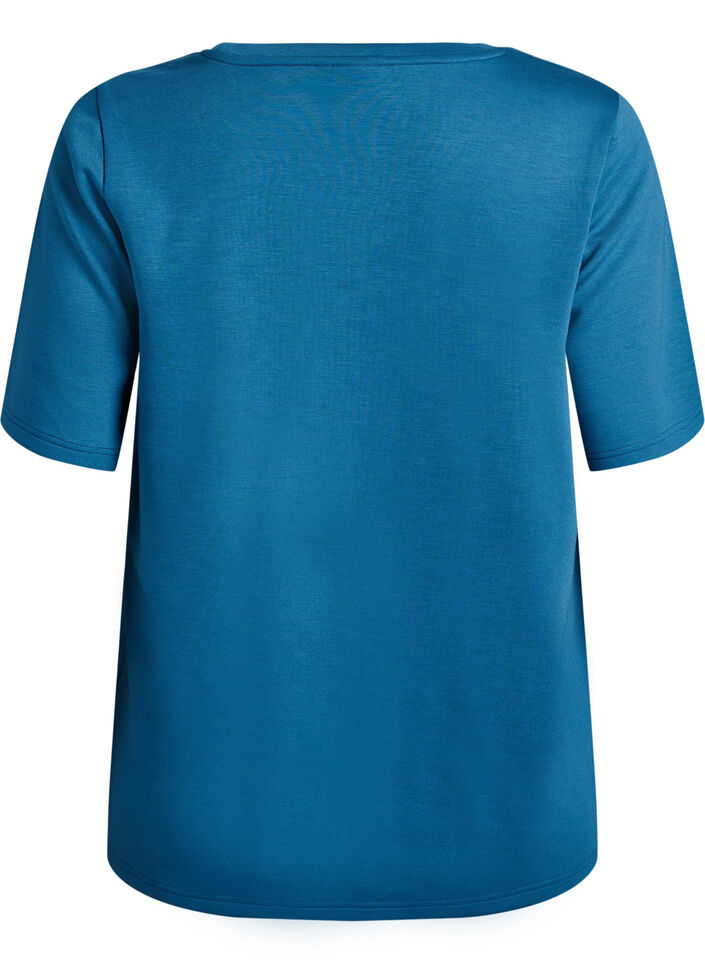 T-shirt in modal mix, Petrol, Packshot image number 1