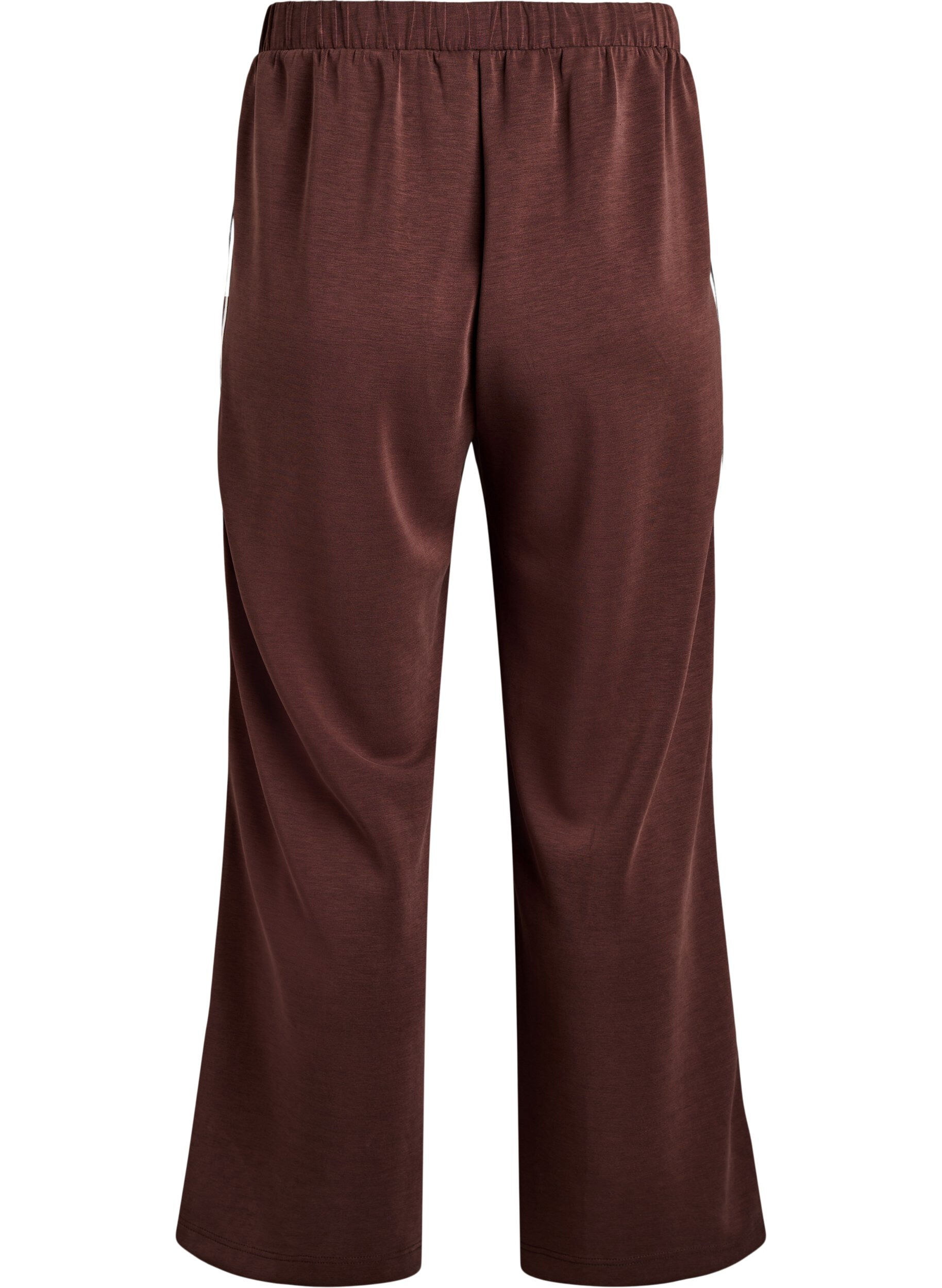 Zizzifashion Loose training trousers with a high waist and stripe detail, Brown, Packshot image number 1