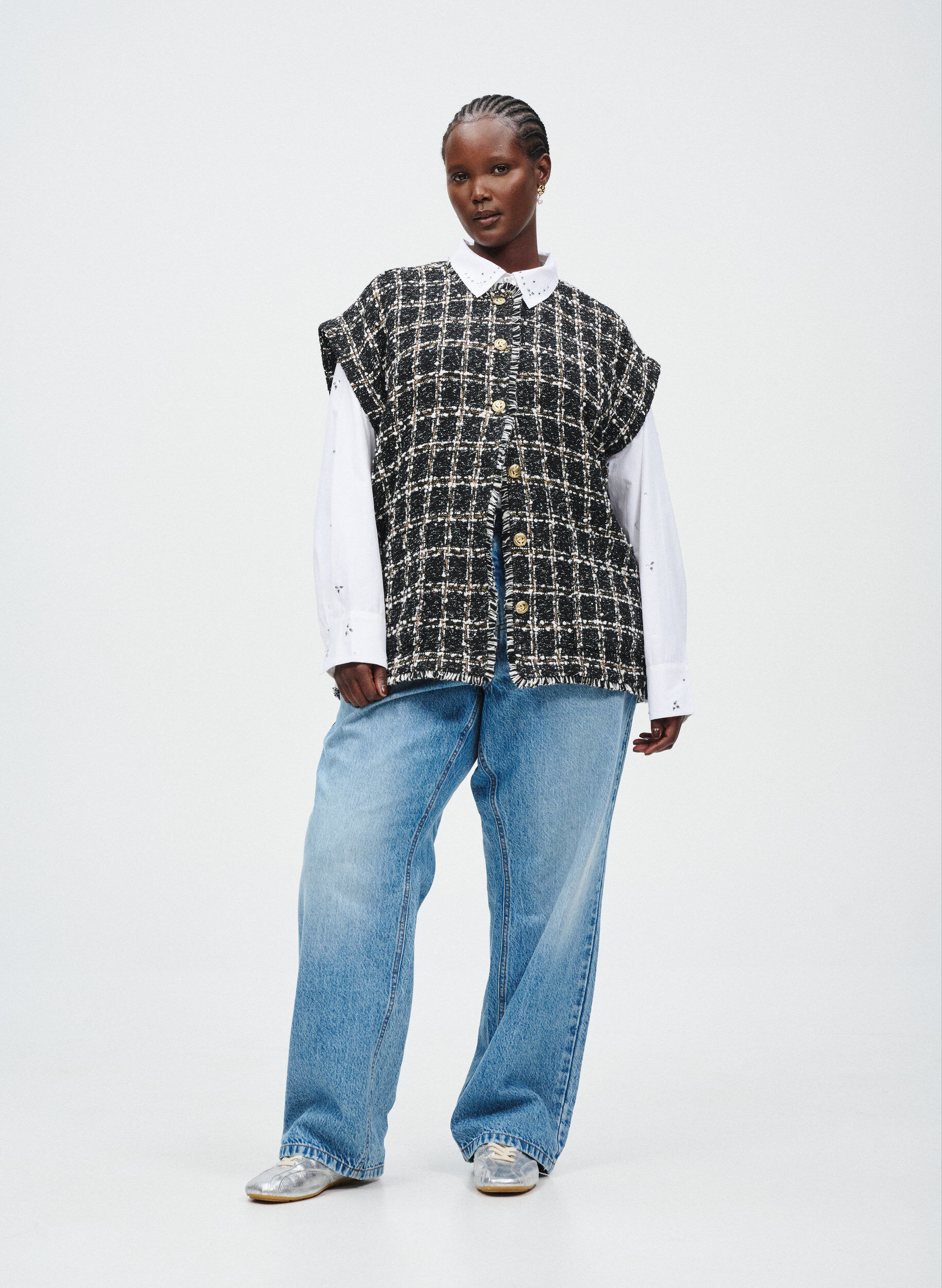 Zizzifashion Straight fit jeans with high waist, Light Blue, Image image number 0