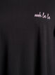 Long-sleeved nightgown in organic cotton, Black, Packshot image number 2