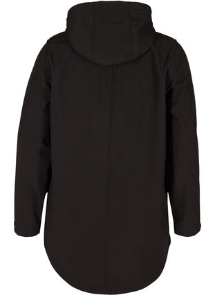 Softshell jacket with removable hood, Black, Packshot image number 1