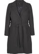 Long wool coat with belt, Dark Grey Melange, Packshot image number 0