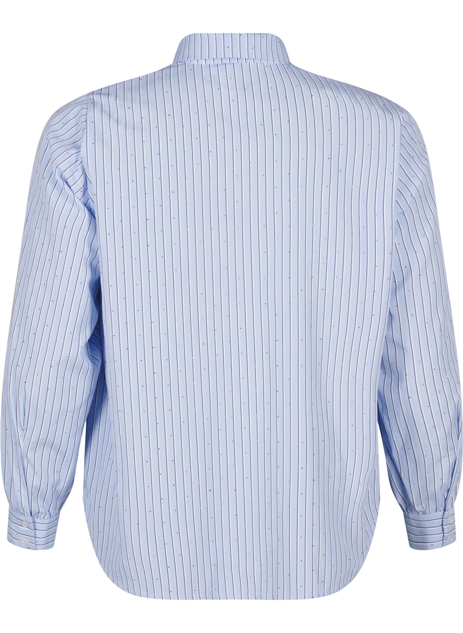 Zizzifashion Striped shirt with studs, Light Blue, Packshot image number 1