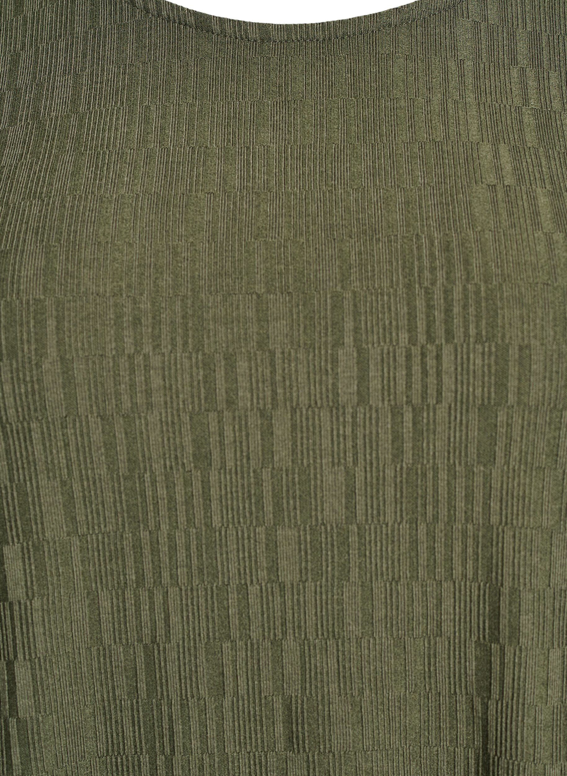 ZizzifashionBlouse with texture and 3/4 sleeves, Green, Packshot image number 2