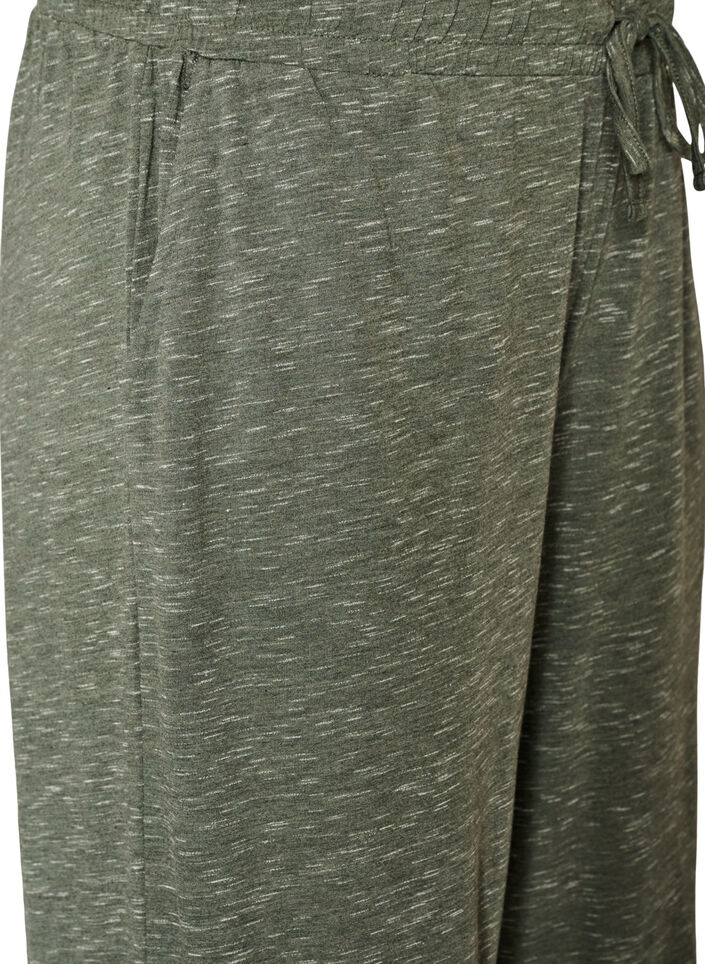 Jersey trousers with wide legs and pockets, Green, Packshot image number 2