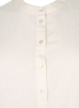 Viscose-Linen Mix Shirt Blouse with 3/4 Sleeves, Moonbeam, Packshot image number 2