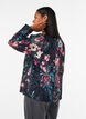 Floral blouse with woven texture, Black, Model image number 2
