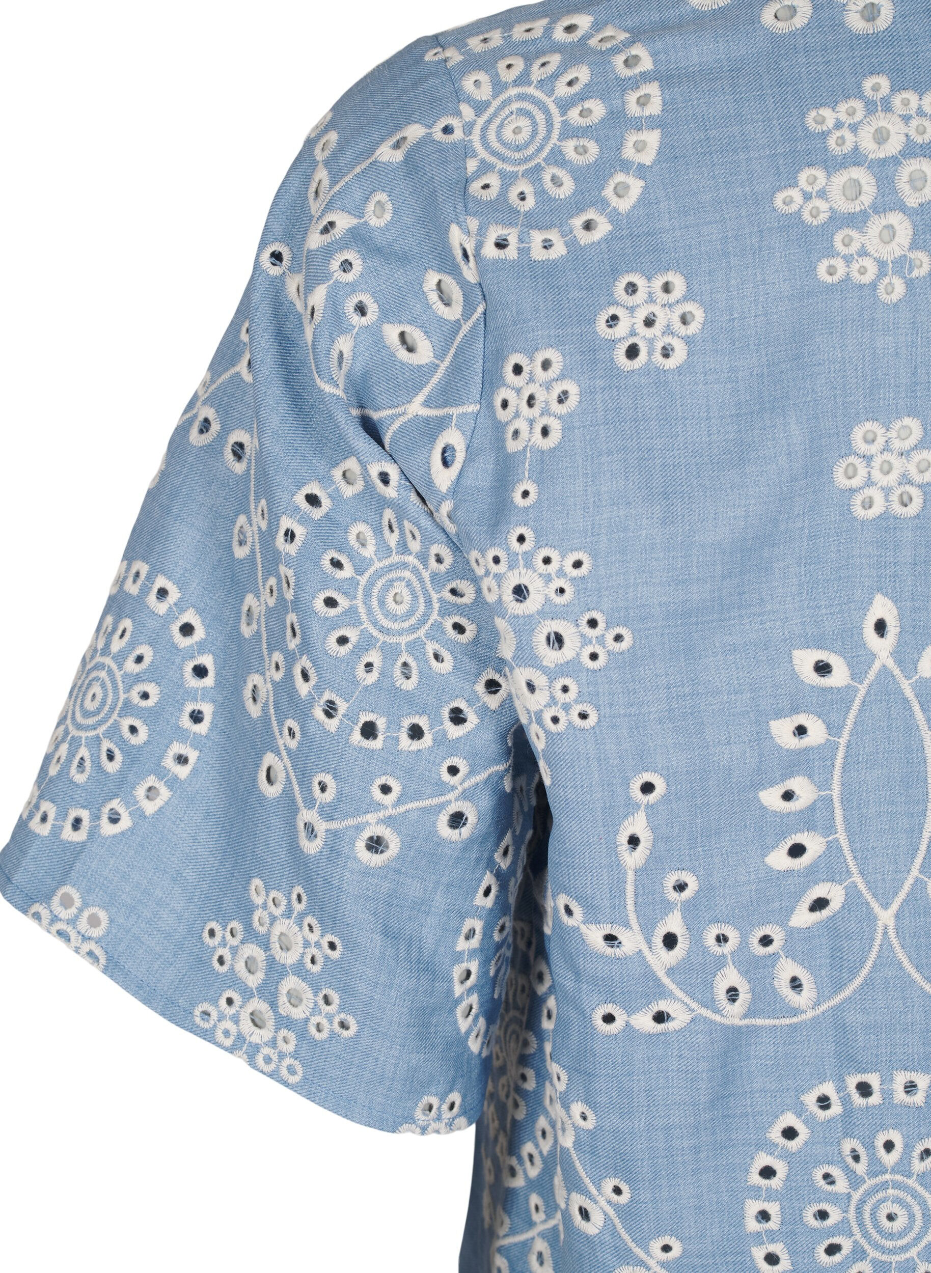 Zizzifashion Short dress with a decorative openwork pattern, Blue, Packshot image number 3