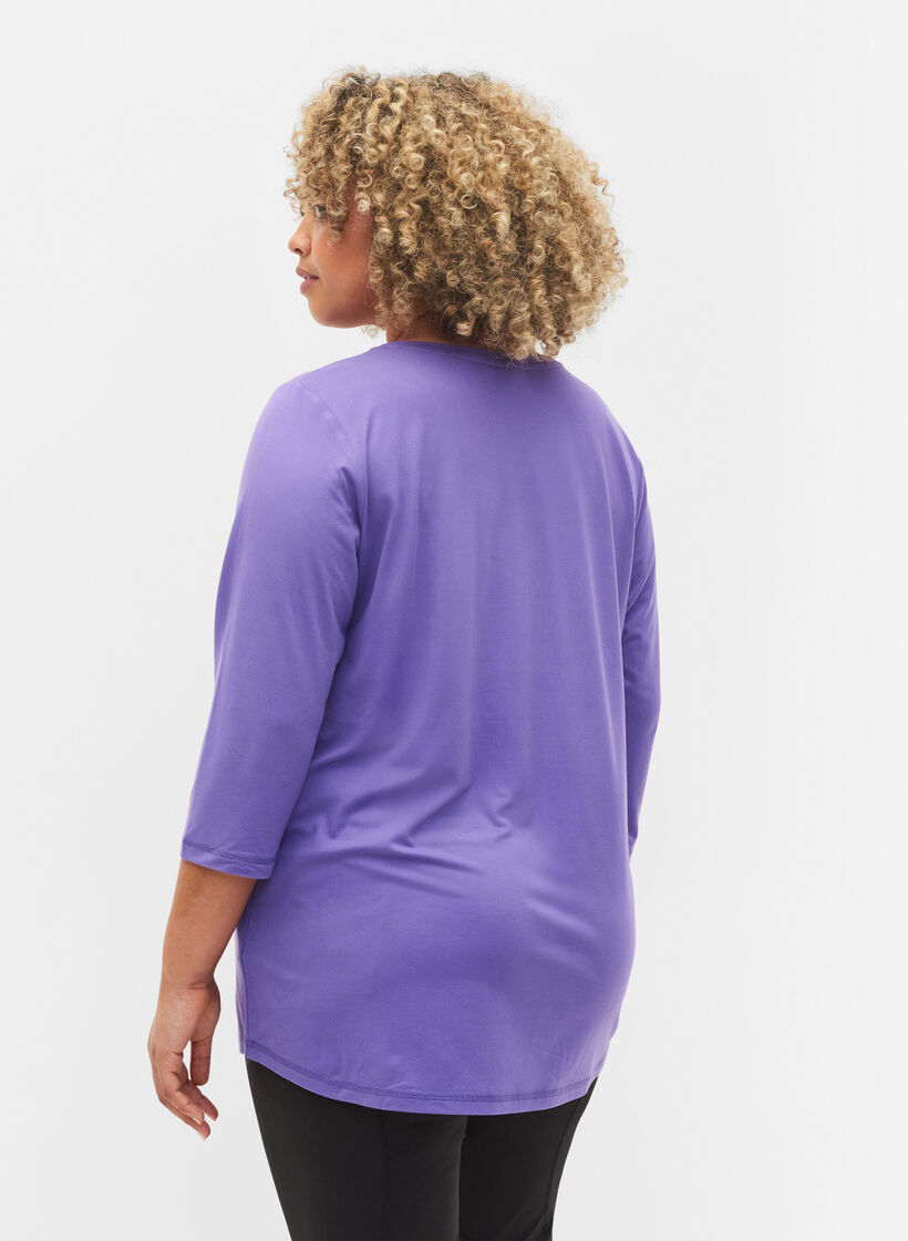 Sports top with 3/4 sleeves, Purple, Model image number 2