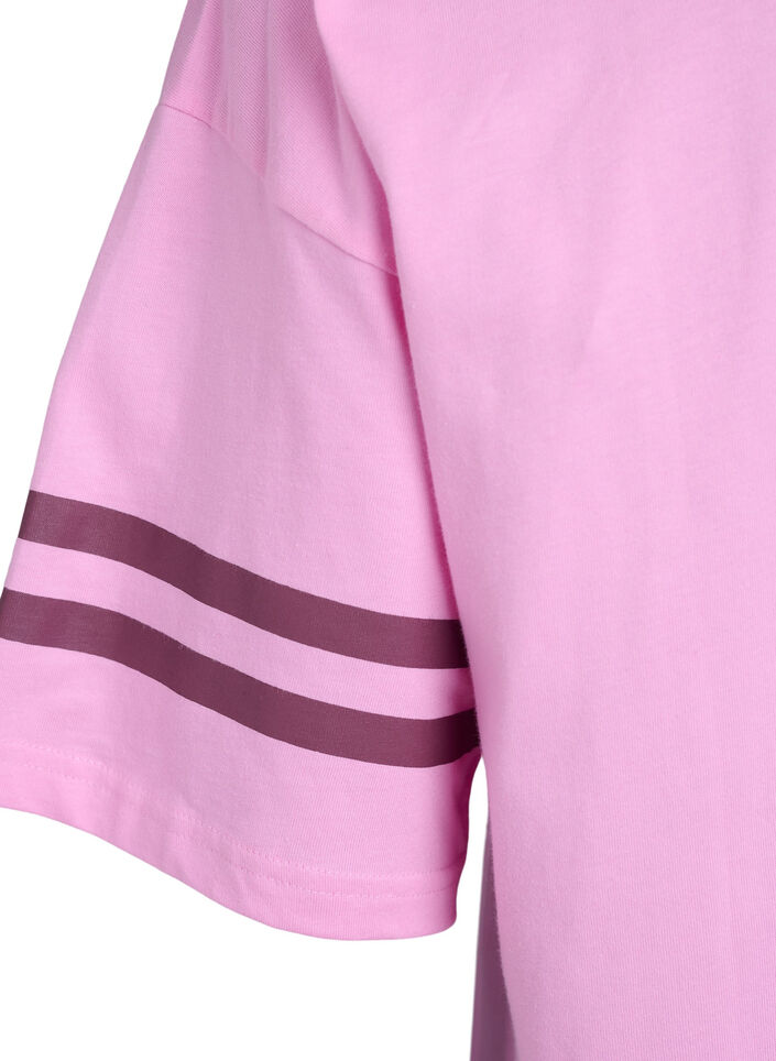 Sporty oversized college T-shirt, Pink, Packshot image number 3