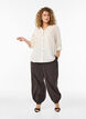 Cotton shirt blouse with a v-neck, Vanilla, Model image number 1