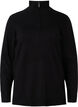 Viscose knit blouse with high neck and zipper, Black, Packshot image number 0