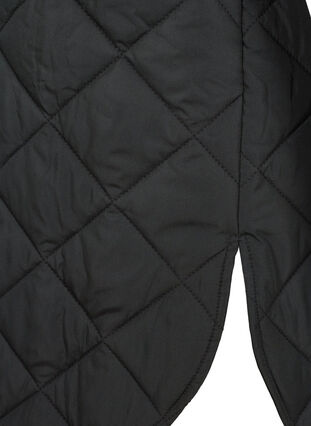 Long quilted vest with button closure and pockets, Black, Packshot image number 3