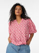 Floral viscose blouse with balloon sleeves, Red, Model image number 0