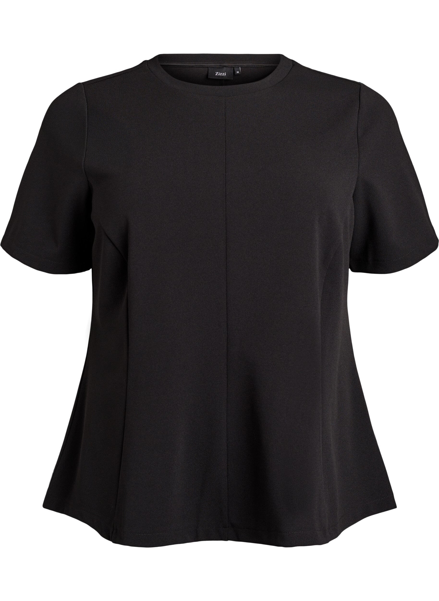 Short-sleeved blouse with shaping darts
