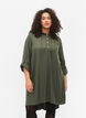 Viscose tunic with hood, Thyme, Model image number 0
