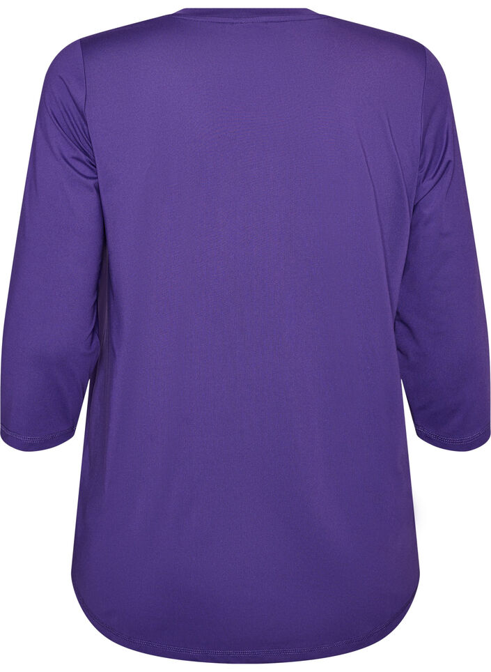 Sports top with 3/4 sleeves, Purple, Packshot image number 1