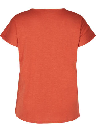 Short-sleeved cotton t-shirt with starts, Burnt Brick STARS, Packshot image number 1