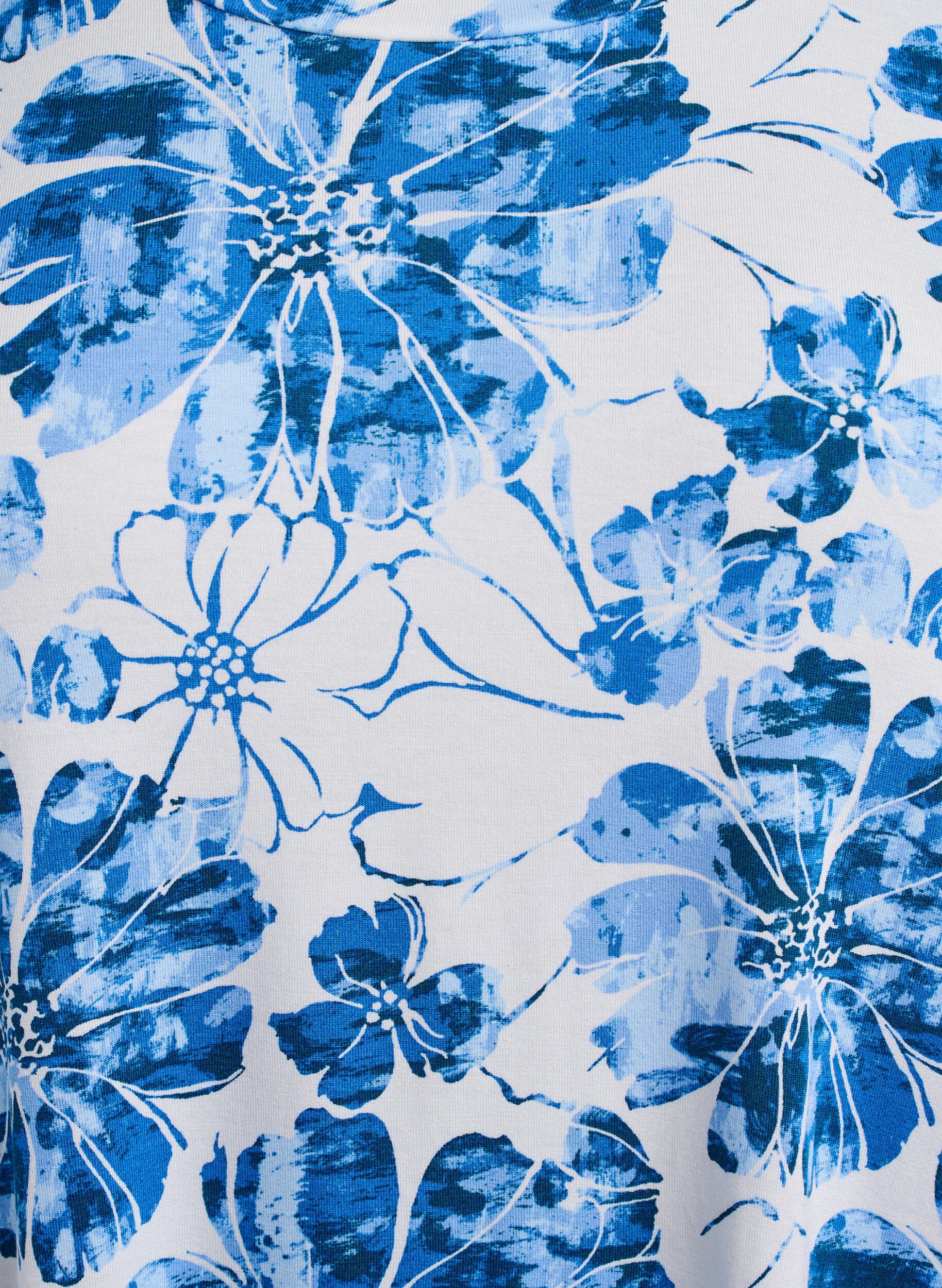 Zizzifashion T-shirt with floral print, Blue, Packshot image number 2