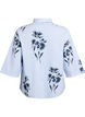 Striped shirt with floral print and 3/4 sleeves, Light Blue, Packshot image number 1