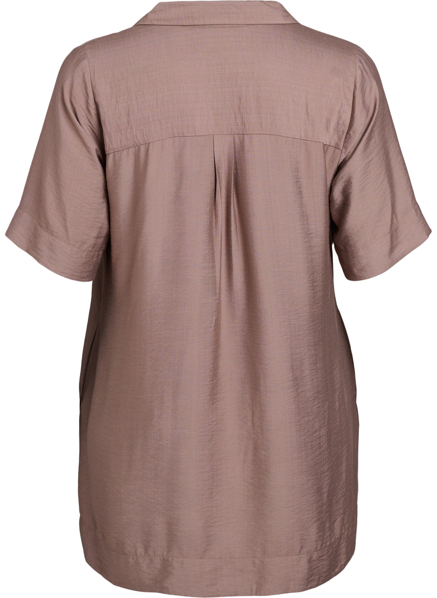 Zizzifashion Tunic with collar and side pockets, Brown, Packshot image number 1