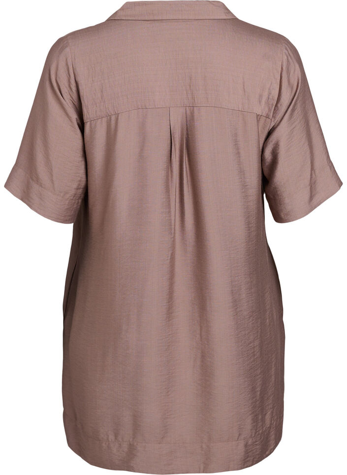 Tunic with collar and side pockets, Brown, Packshot image number 1