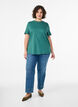 Basic cotton t-shirt with a round neck, Green, Model image number 1