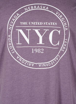 Mottled t-shirt with print and short sleeves, Vintage Violet Mel., Packshot image number 2