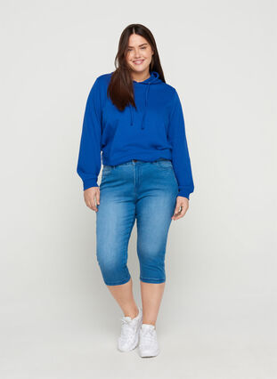 Sweatshirt with a hood and ribbed cuffs, Deep Blue , Model image number 2