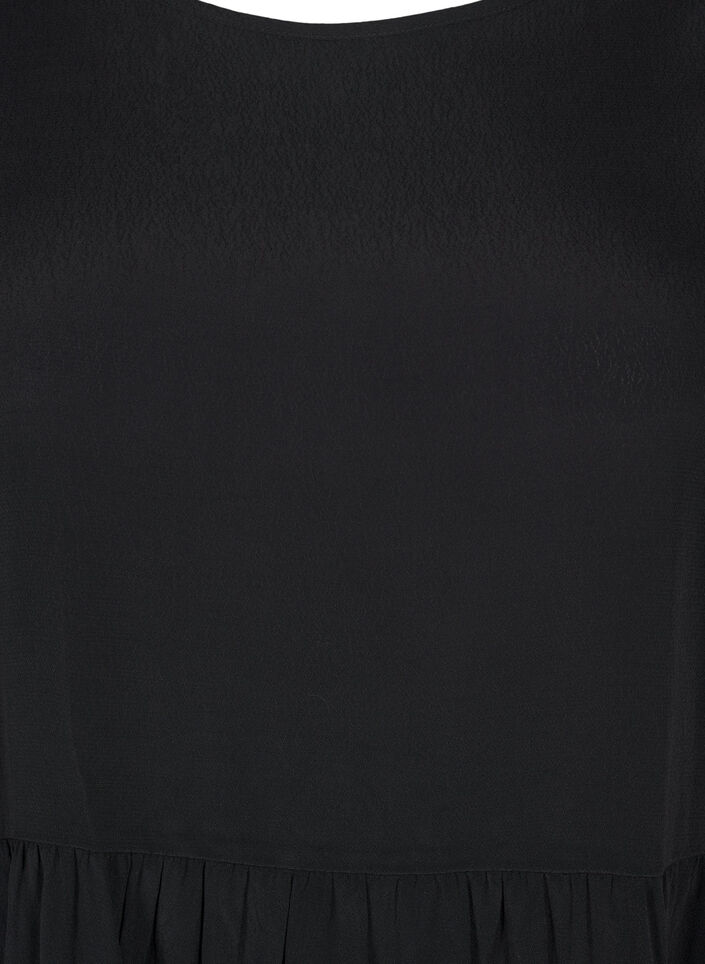 Long-sleeved tunic with a seam, Black, Packshot image number 2
