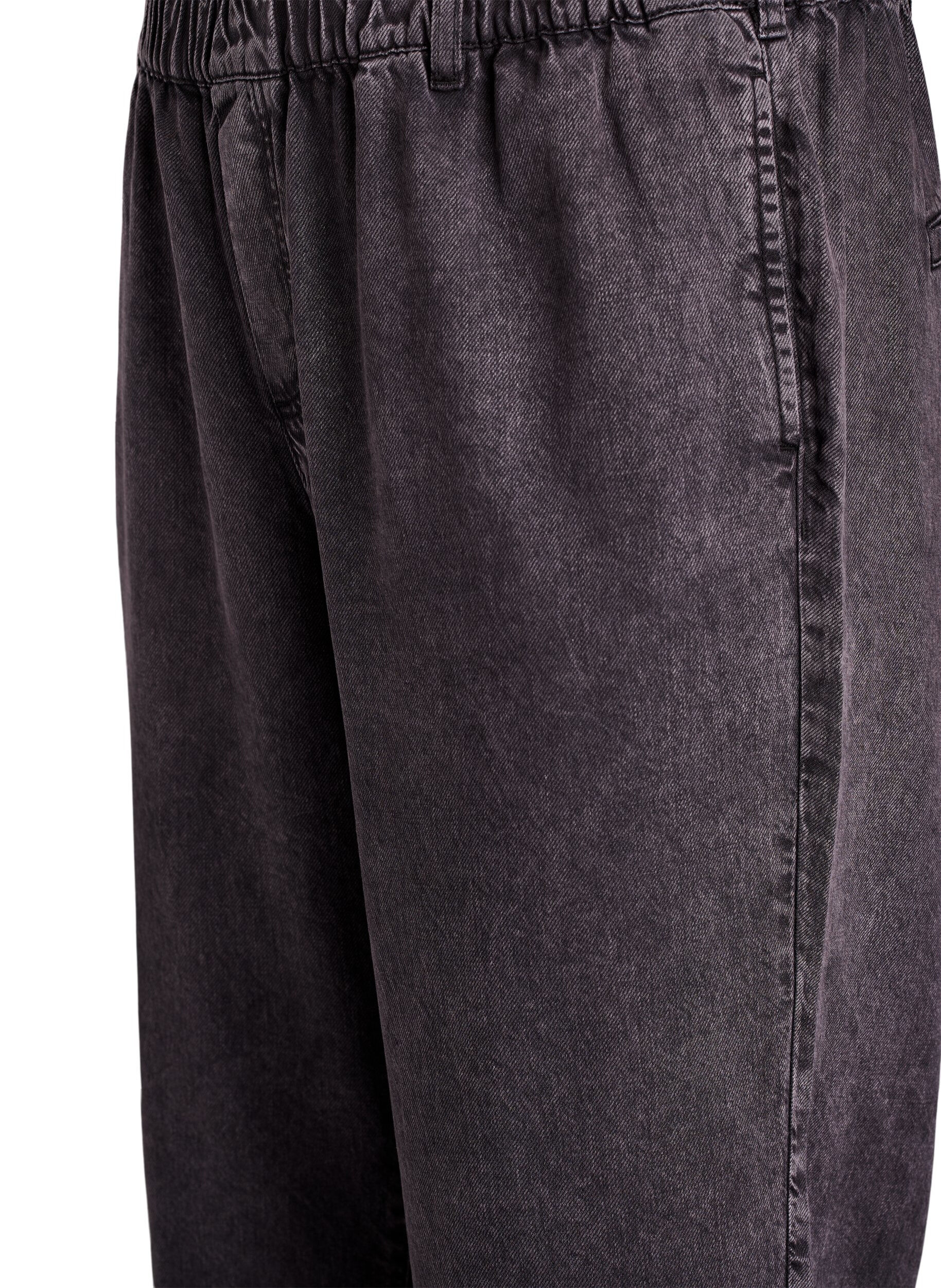 Zizzifashion Wide jeans with an elastic waistband, Grey, Packshot image number 2