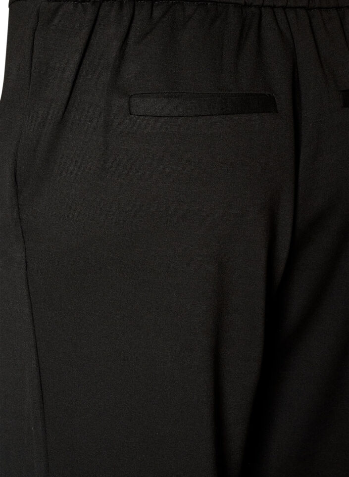 Loose jersey trousers with a high waist, Black, Packshot image number 3