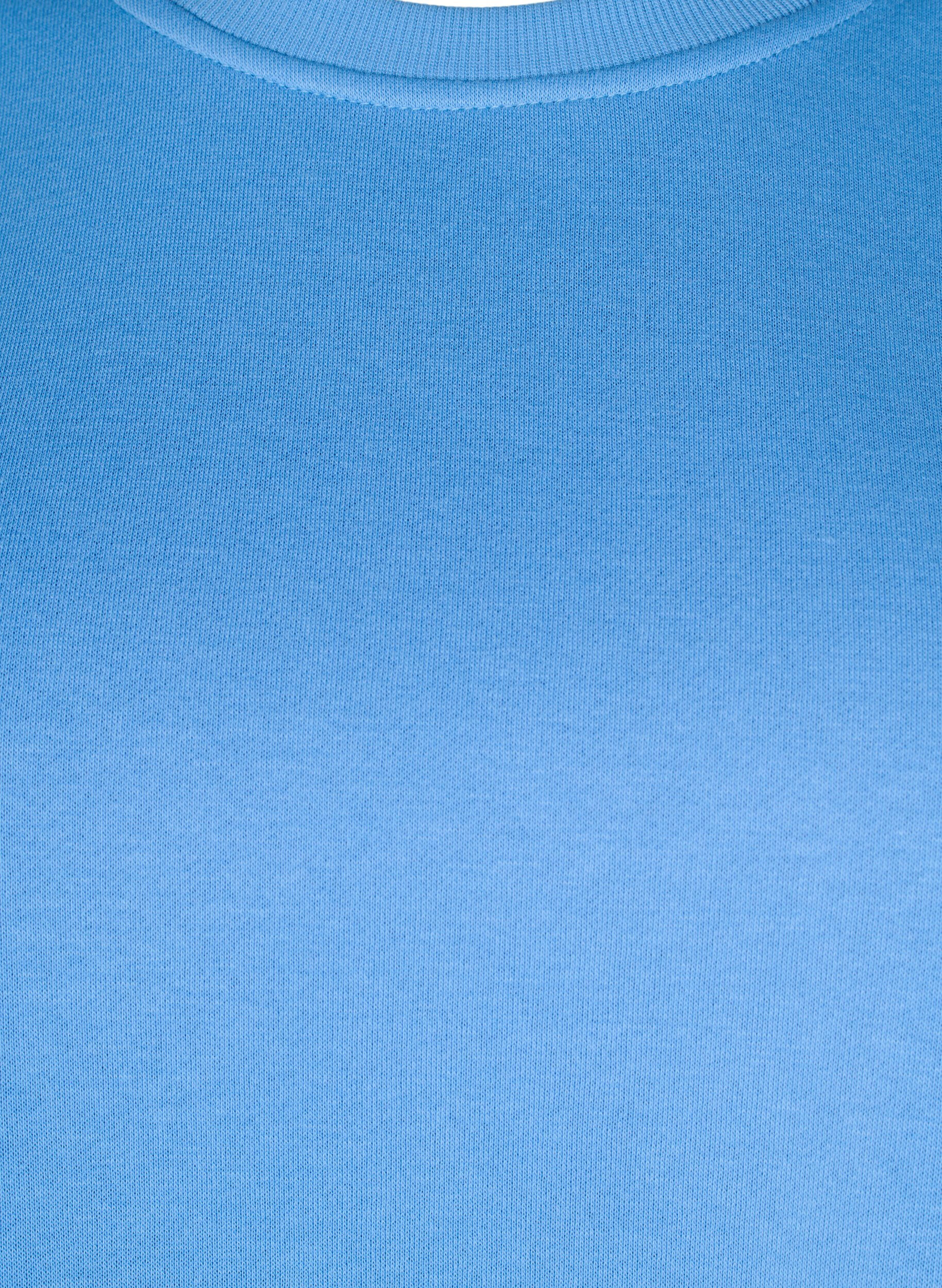 Zizzifashion Sweatshirt with embroidered cut-outs, Della Robbia Blue, Packshot image number 2