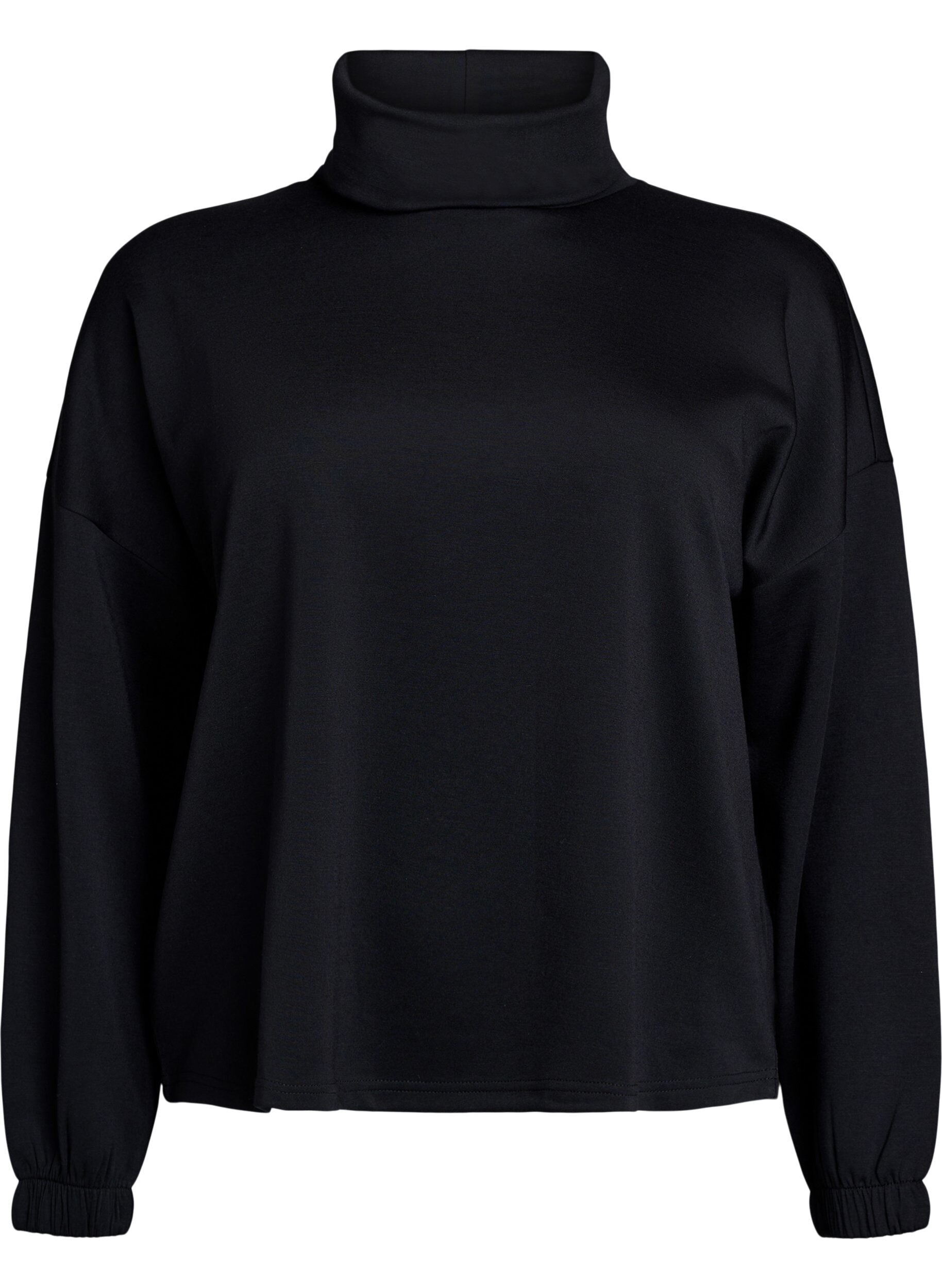 Blouse with turtleneck in modal mix