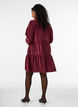 Corduroy dress with A-line shape and stand collar, Red, Model image number 2