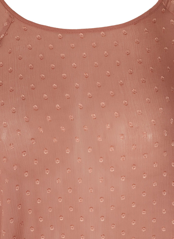 Long-sleeved mesh blouse with smocking, Burlwood, Packshot image number 2