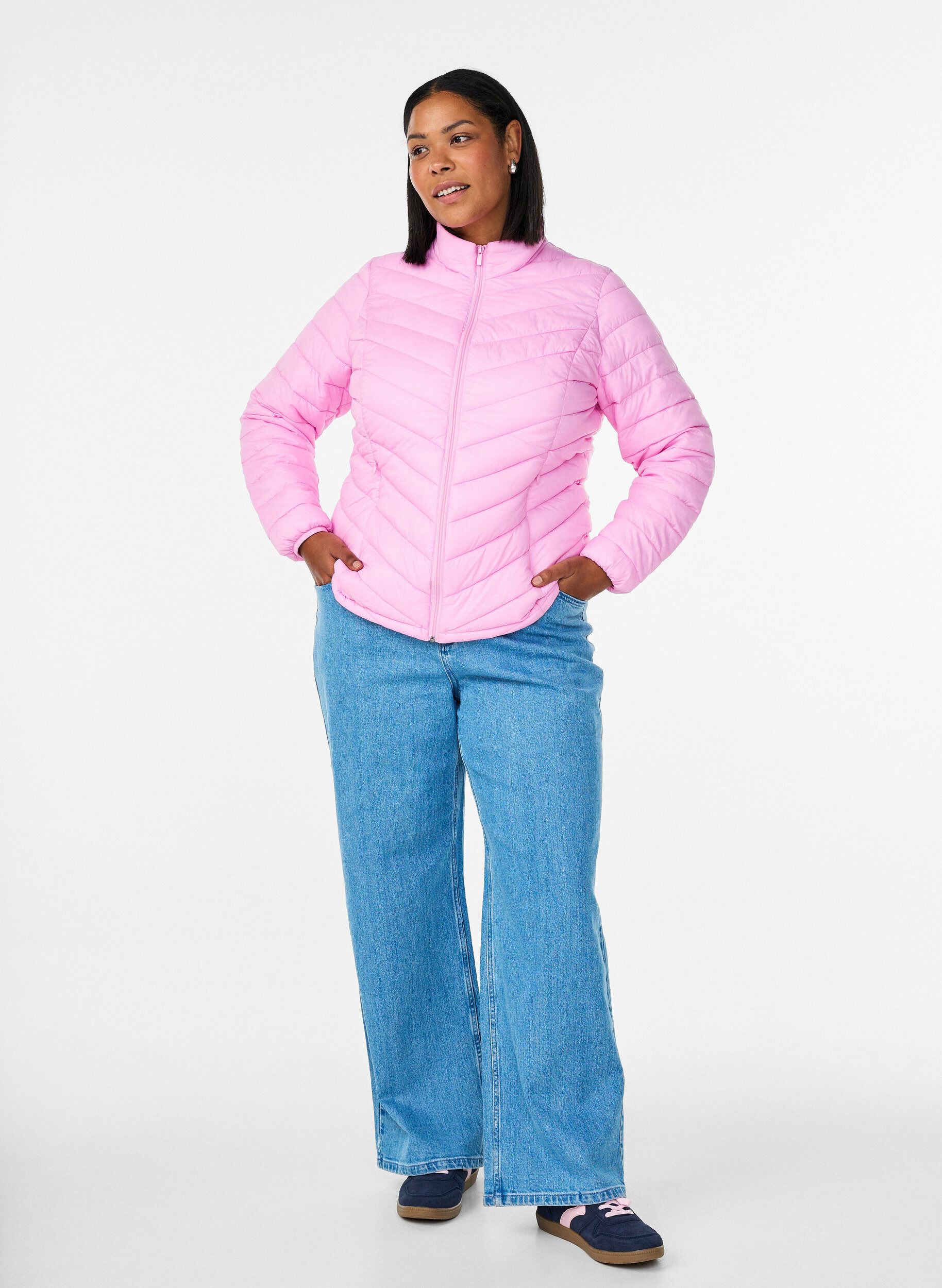 Zizzifashion Lightweight jacket with pockets, Pink, Model image number 1