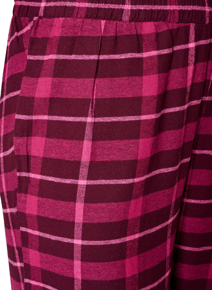 Checked cotton pyjama bottoms, Red, Packshot image number 2